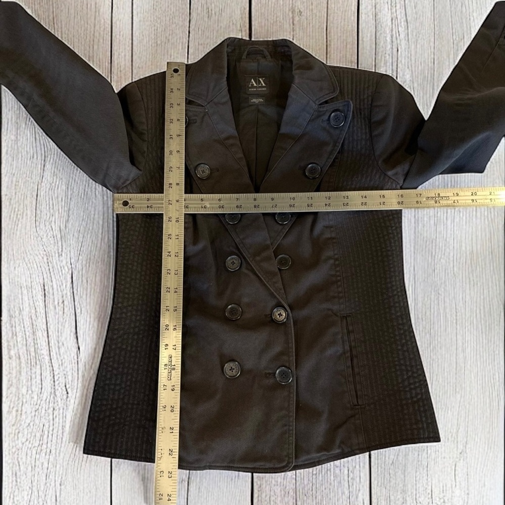Armani Exchange Women’s Black Double Breasted Denim Blazer Jacket Size S - Picture 8 of 8